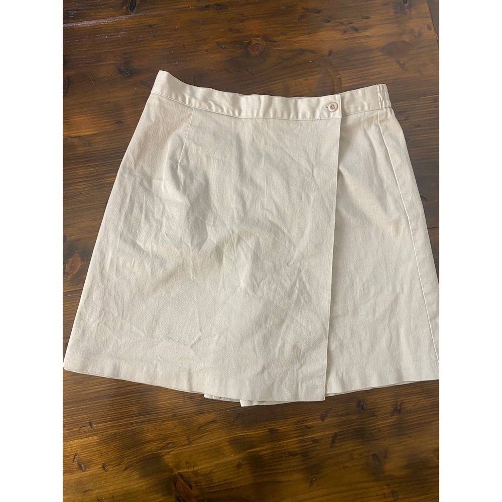 Briggs New York Vintage Skort Beige Wrap Front Cotton Blend Size 14 SKU A165